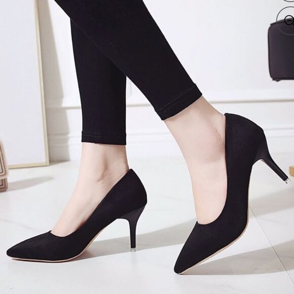 H&M WOMEN"S POINTED TOE LOW KITTEN HEEL DRESS PUMP - Picture 2 of 14